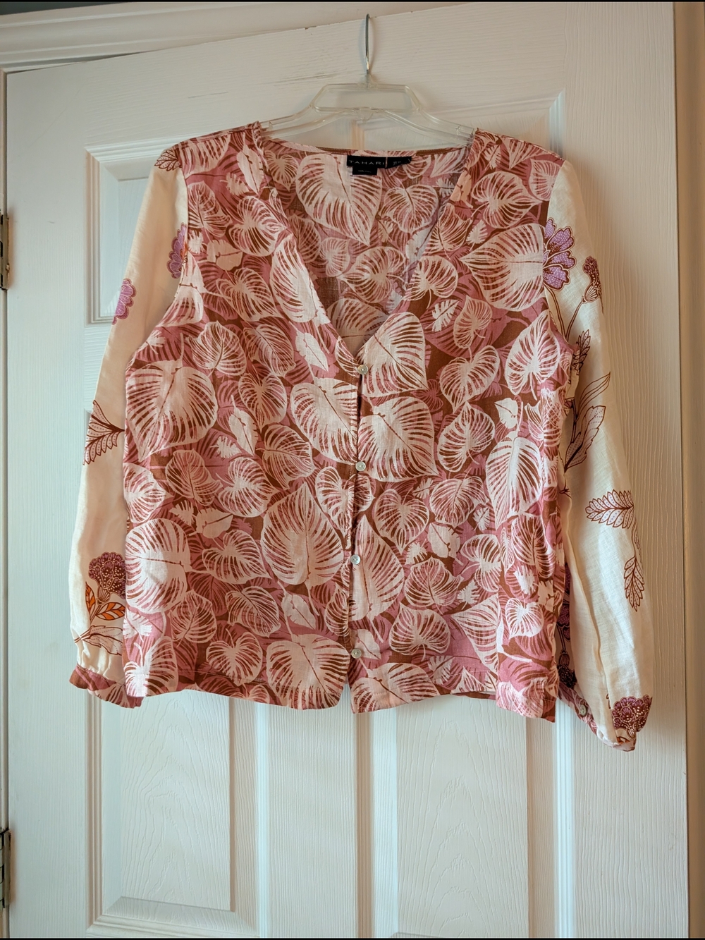 Tahari Button Front Blouse